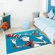 preview thumbnail 5 of 3, Licensed Dr Seuss Cat in the Hat Blue Red White Easy Care Non-Slip Soft Polyester Kids Rug 3x5 - 3' 4" x 4' 6"
