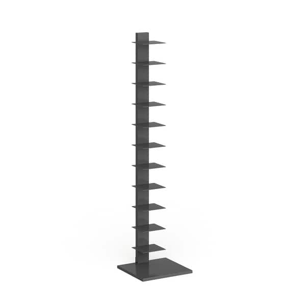 slide 6 of 9, Porch & Den Denargo Black Spine Tower Shelf Jet Black
