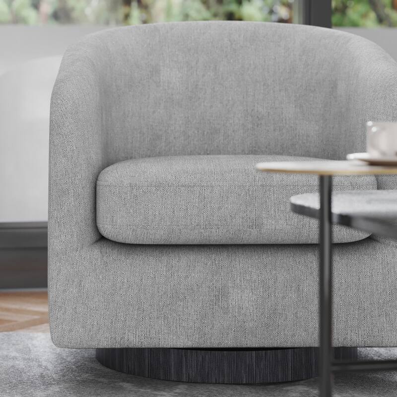 Traditional Club Style Accent Chair with 360° Swivel Metal Base