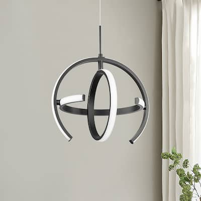 Small LED Orb Chandelier, Adjustable Pendent Light
