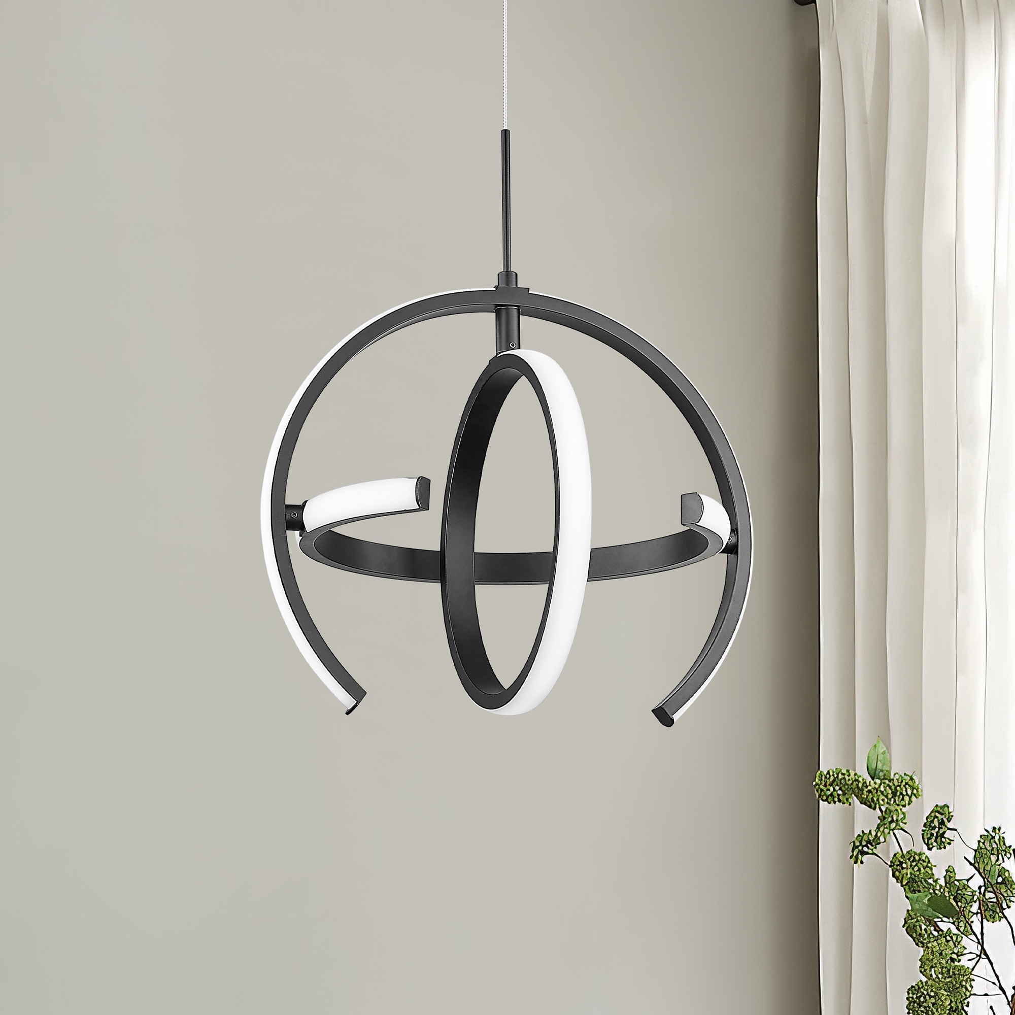 Small LED Orb Chandelier, Adjustable Pendent Light