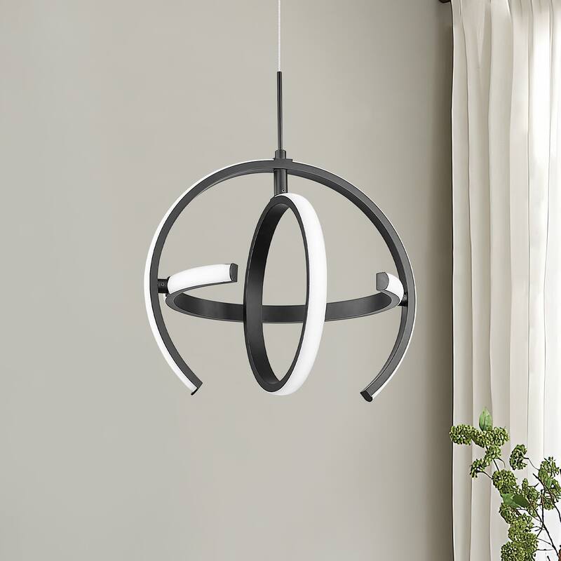 Small LED Orb Chandelier, Adjustable Pendent Light