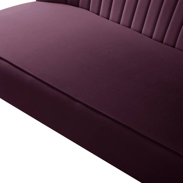 HULALA HOME Monica Modern Velvet Tufted Loveseat with Metal Legs