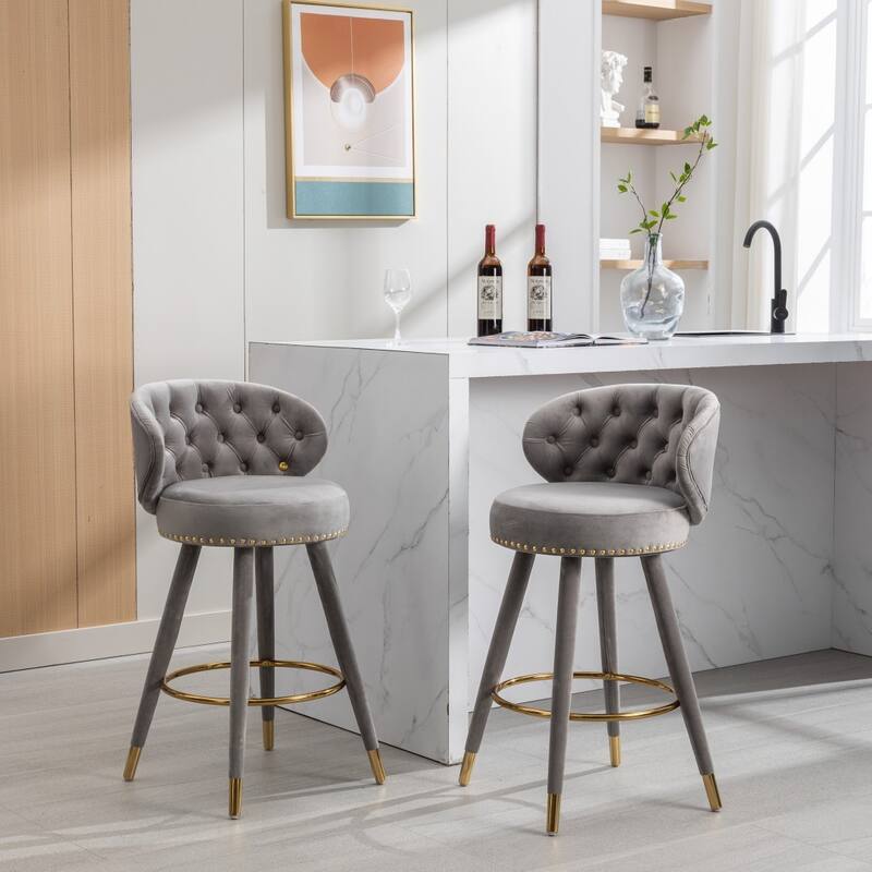 Counter Height Bar Stools Set of 2 - 20.87*19.88*36.61Inch - Grey