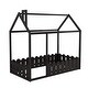 preview thumbnail 4 of 5, Twin Size Wood Bed House Bed Frame with Fence,for Kids,Teens, Girls,Boys，Slats are not included Espresso