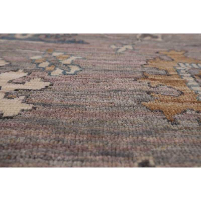 Gray Turkish Oushak Vegetable Dye Area Rug Hand-Knotted Wool Carpet - 5'10"x 8'6"