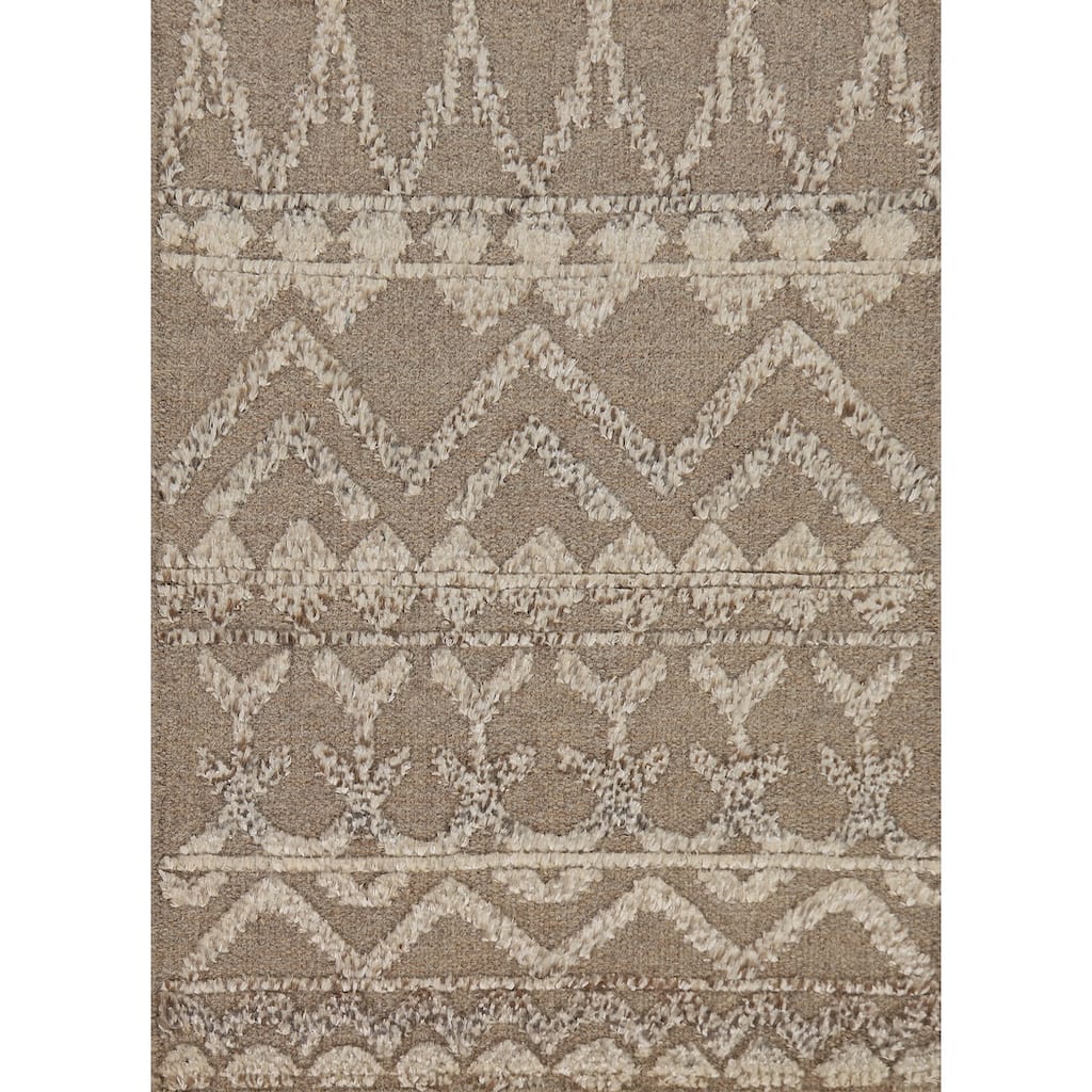 Earth Tone Moroccan Rug Hand-Knotted Oriental Wool Carpet - 2'0"x 3'0"
