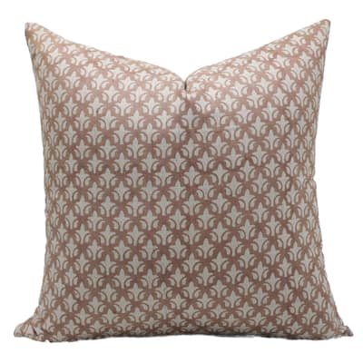 Fabdivine Linen Floral Block print pillow Cover