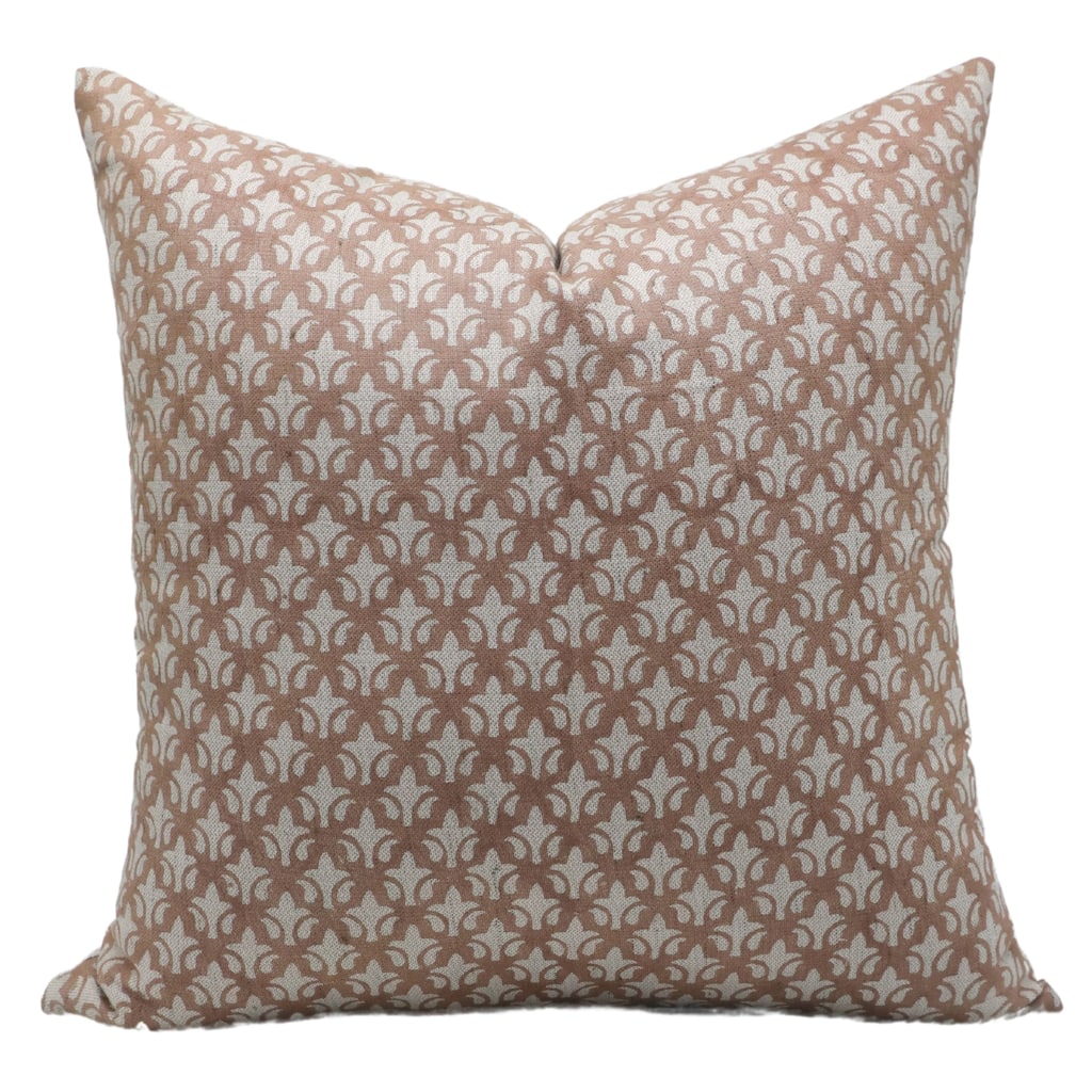 Fabdivine Linen Floral Block print pillow Cover