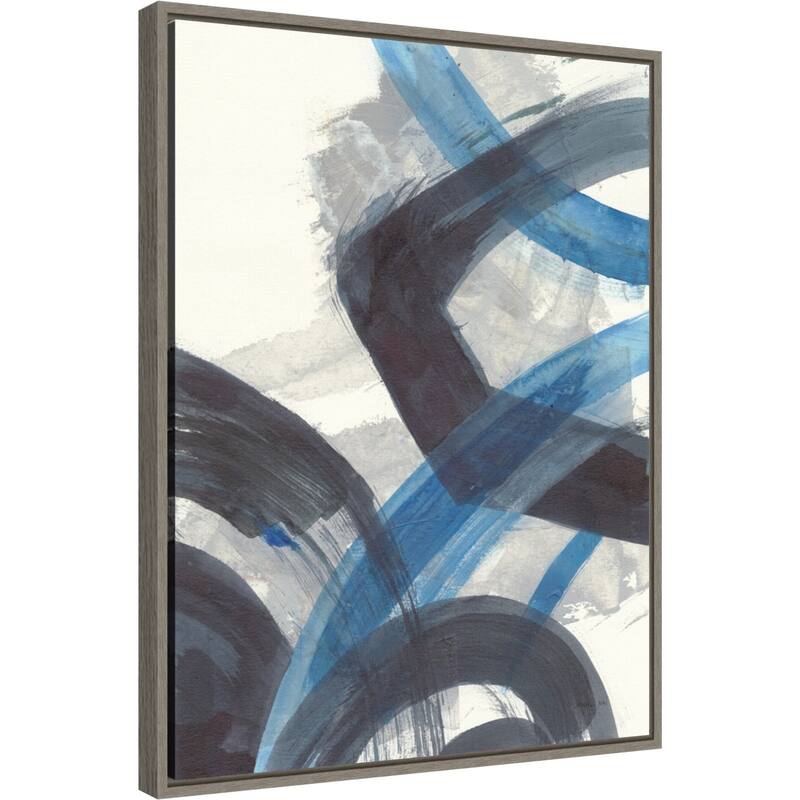 Blue Brushy Abstract I by Danhui Nai Framed Canvas Art
