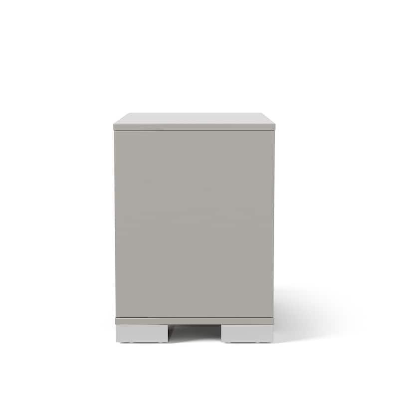 Furniture of America Erina Modern Glossy 2-Piece Panel Bed and Nightstand Set
