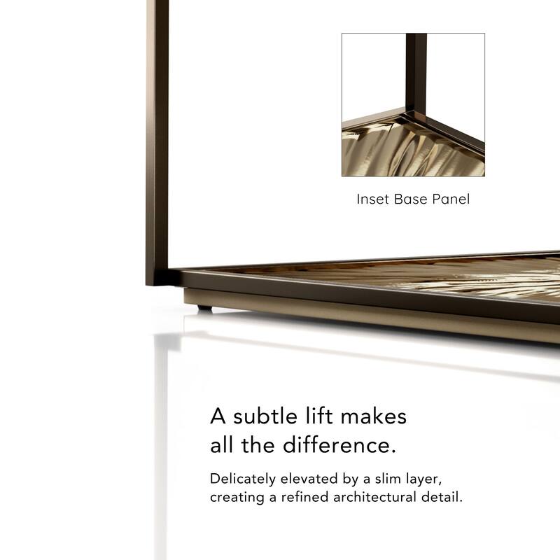 247 Shop At Home Aureum Modern 1-Shelf End Table with Sunburst Base and Tempered Glass Top