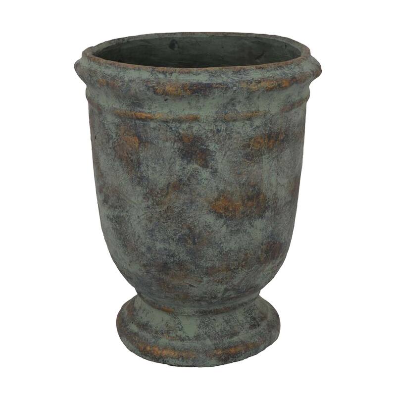 Kasa Accent Planter, Green Terracotta, Subtle Mottled Texture, 20 Inch