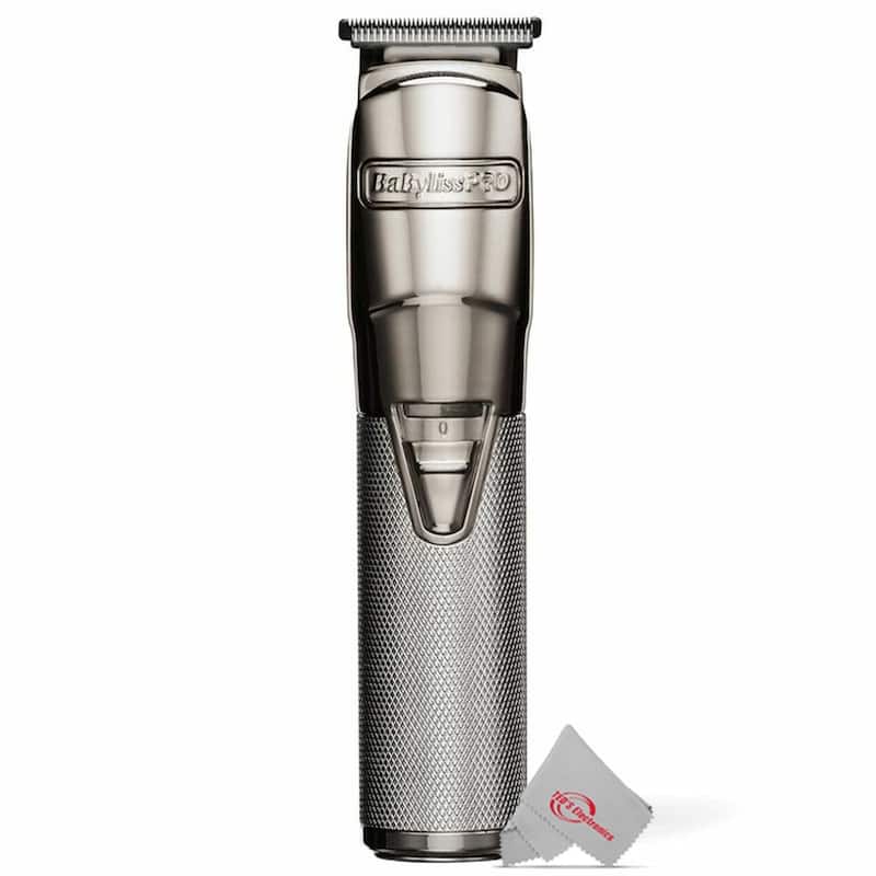 Babyliss Pro FX788S Silver FX Metal Lithium Cordless Trimmer + BaByliss Pro Fade Brush BPFADEB + BaByliss Pro 9" Clipper Comb