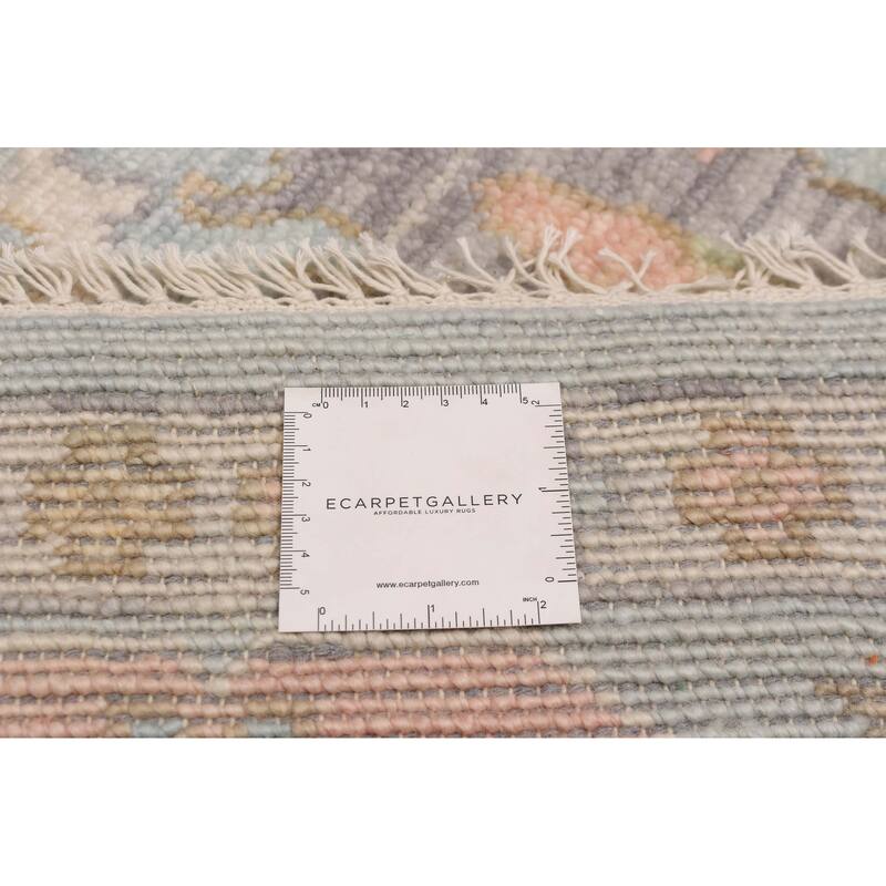ECARPETGALLERY Hand-knotted Modern Oushak Light Blue Wool Rug - 9' 2" x 12'