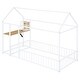 preview thumbnail 23 of 30, Metal House Bed Frame with Functional Desk Power Outlets and USB Ports