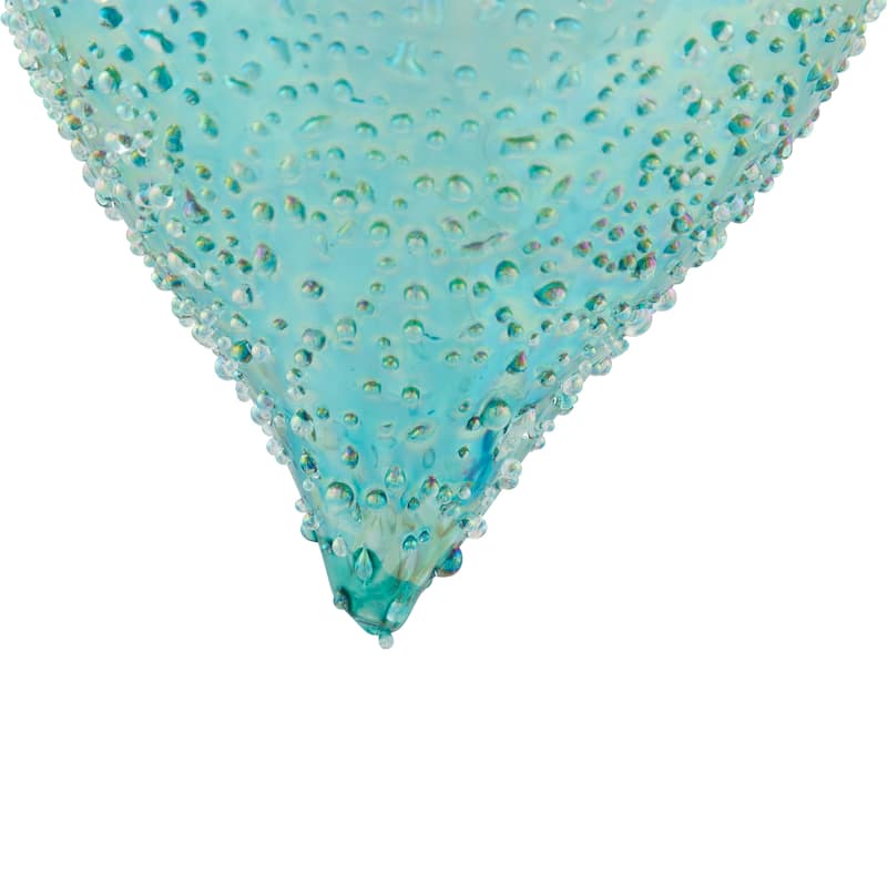 Textured Glass Finial Christmas Ornament - 7" - Transparent Blue