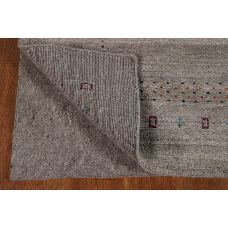Tribal Gray Gabbeh Oriental Area Rug Handmade Wool Carpet - 5'3"x 7'7"