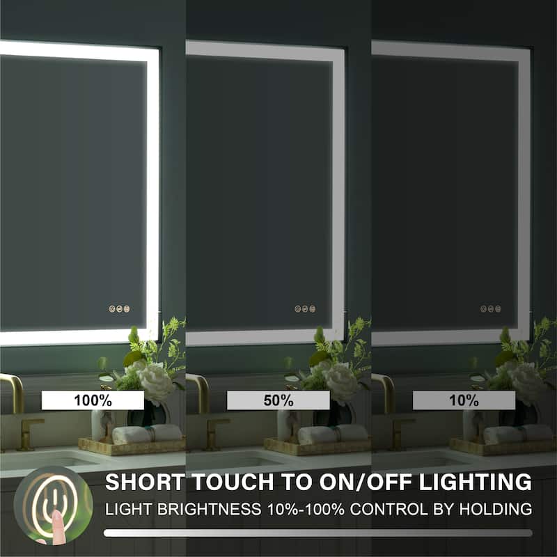 Wall Mounted Bathroom Heavy Duty Framed LED Mirror With bright light And And Memory Function