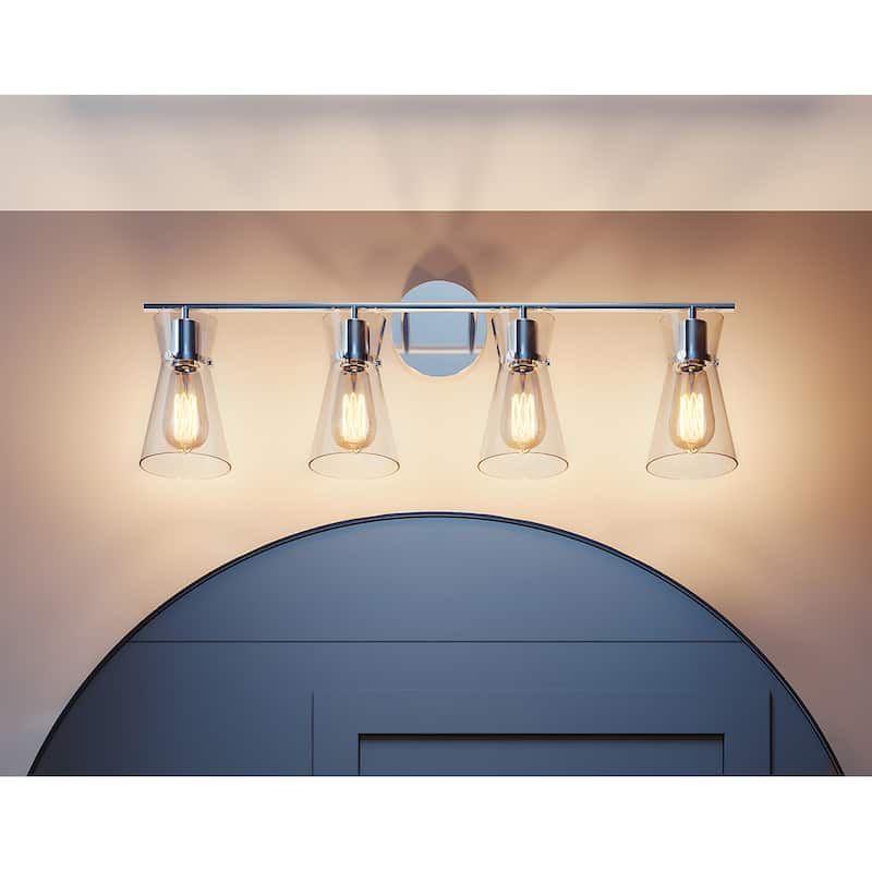 Amanda Vanity in Polished Chrome with Clear Glass Shade