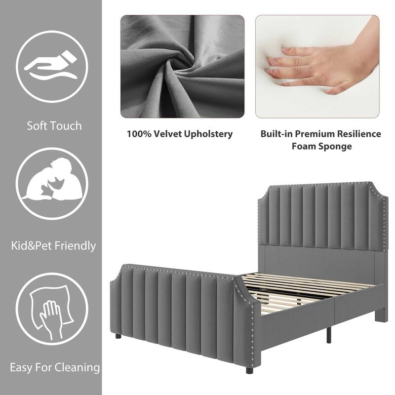 Platform Bed Frame with 50.2" Headboard