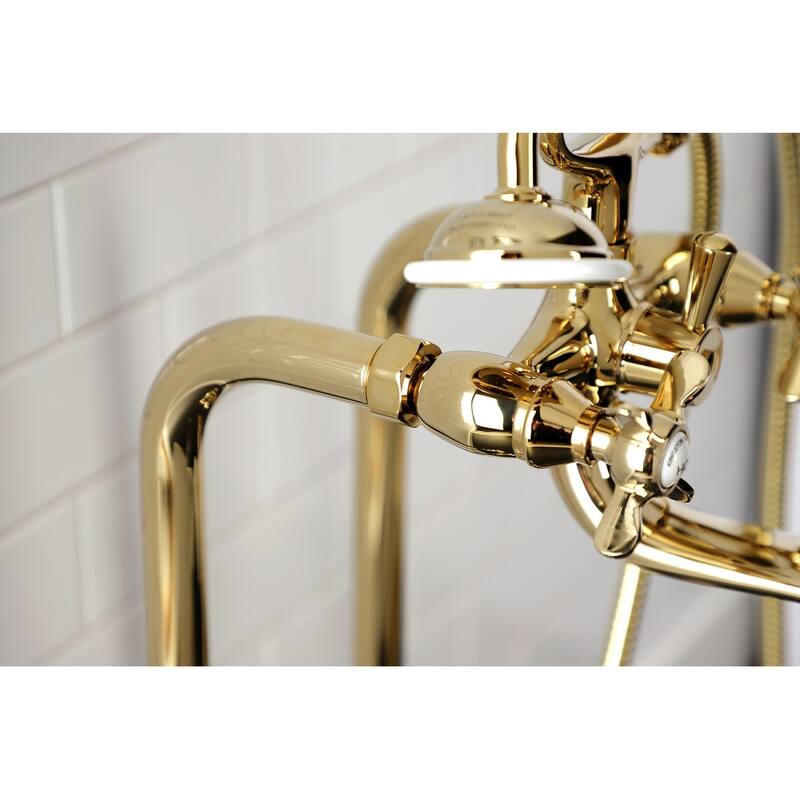 Essex Freestanding Clawfoot Tub Faucet Package with Supply Line in Matte Black