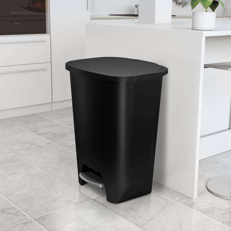 20 Gallon Trash Can, Plastic Kitchen Waste Bin with Lid, Hands Free