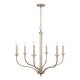 preview thumbnail 5 of 4, Breigh 6-light Brushed Champagne Medium Chandelier