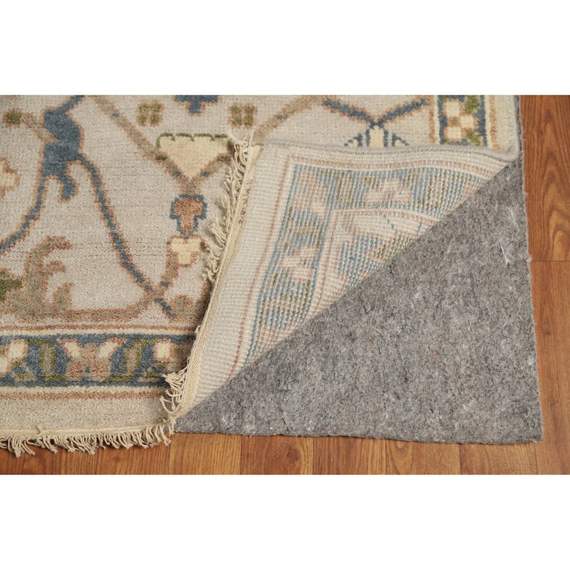 Earth Tone Oushak Indian Area Rug Living Room Handmade Wool Carpet - 9'2" x 11'10"
