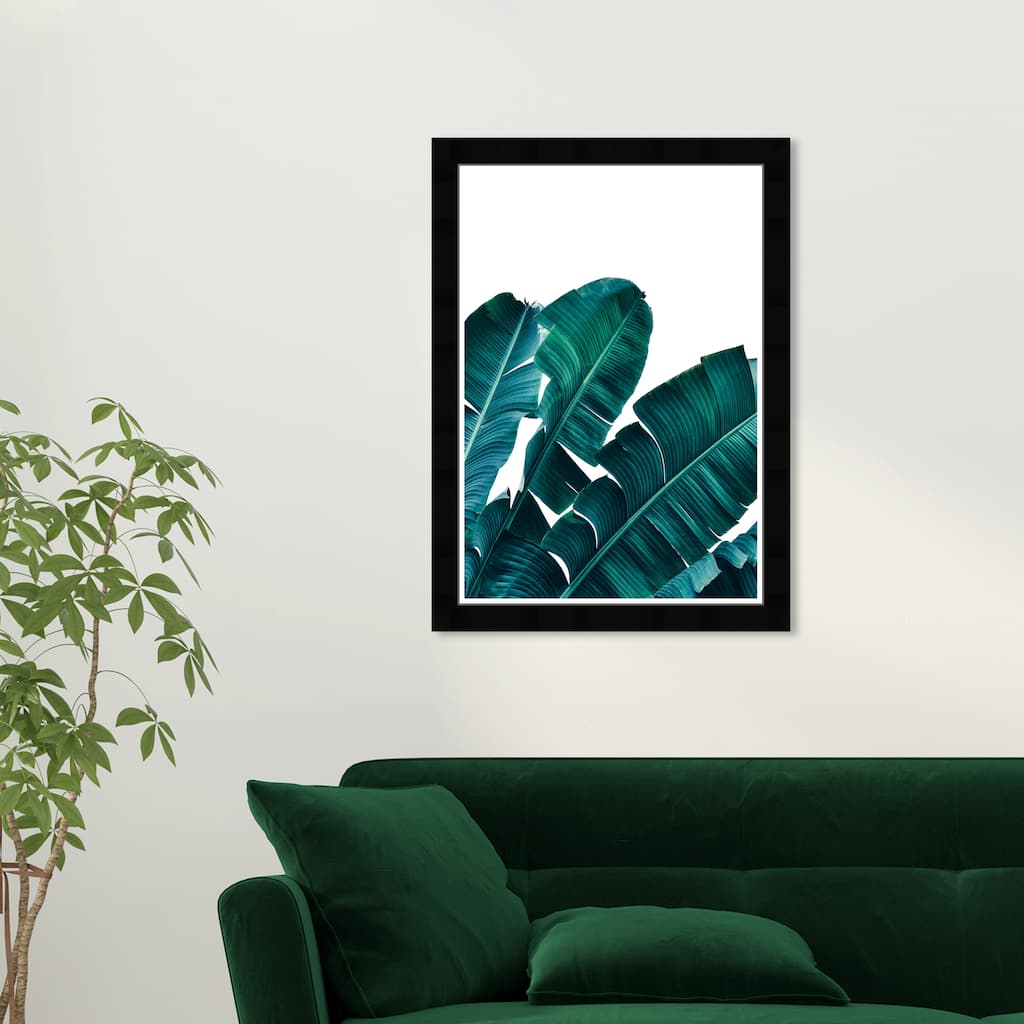 Wynwood Studio Prints Floral and Botanical Leaves I White and Tropical Wall Art Canvas Print