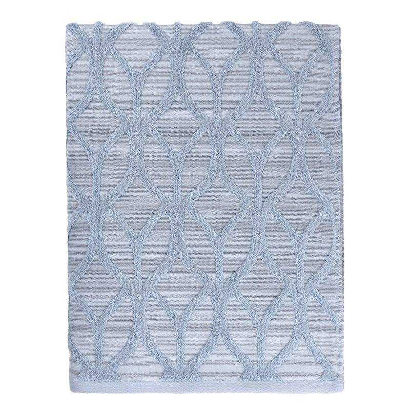 Authentic Hotel and Spa Turkish Cotton Alev Jacquard Bath Towel - Blue/Multi