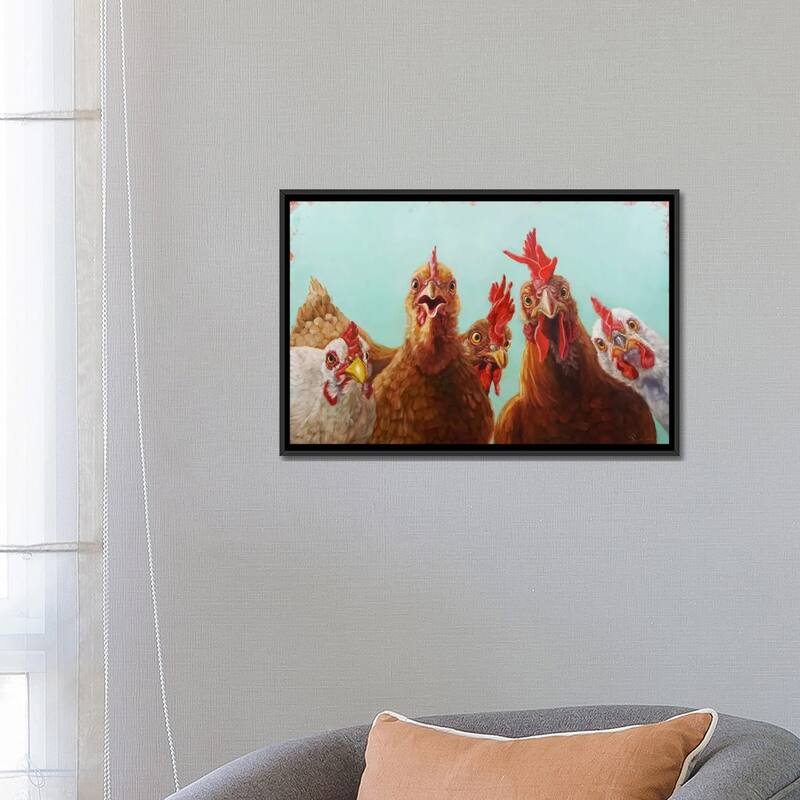 iCanvas "Chicken For Dinner" by Lucia Heffernan Framed Canvas Print
