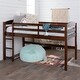 preview thumbnail 22 of 27, Walker Edison Solid Wood Twin Size Low Loft Bed with Ladder