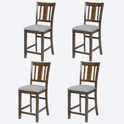 Set of 4 Counter Height Dining Chairs with Padded Seats