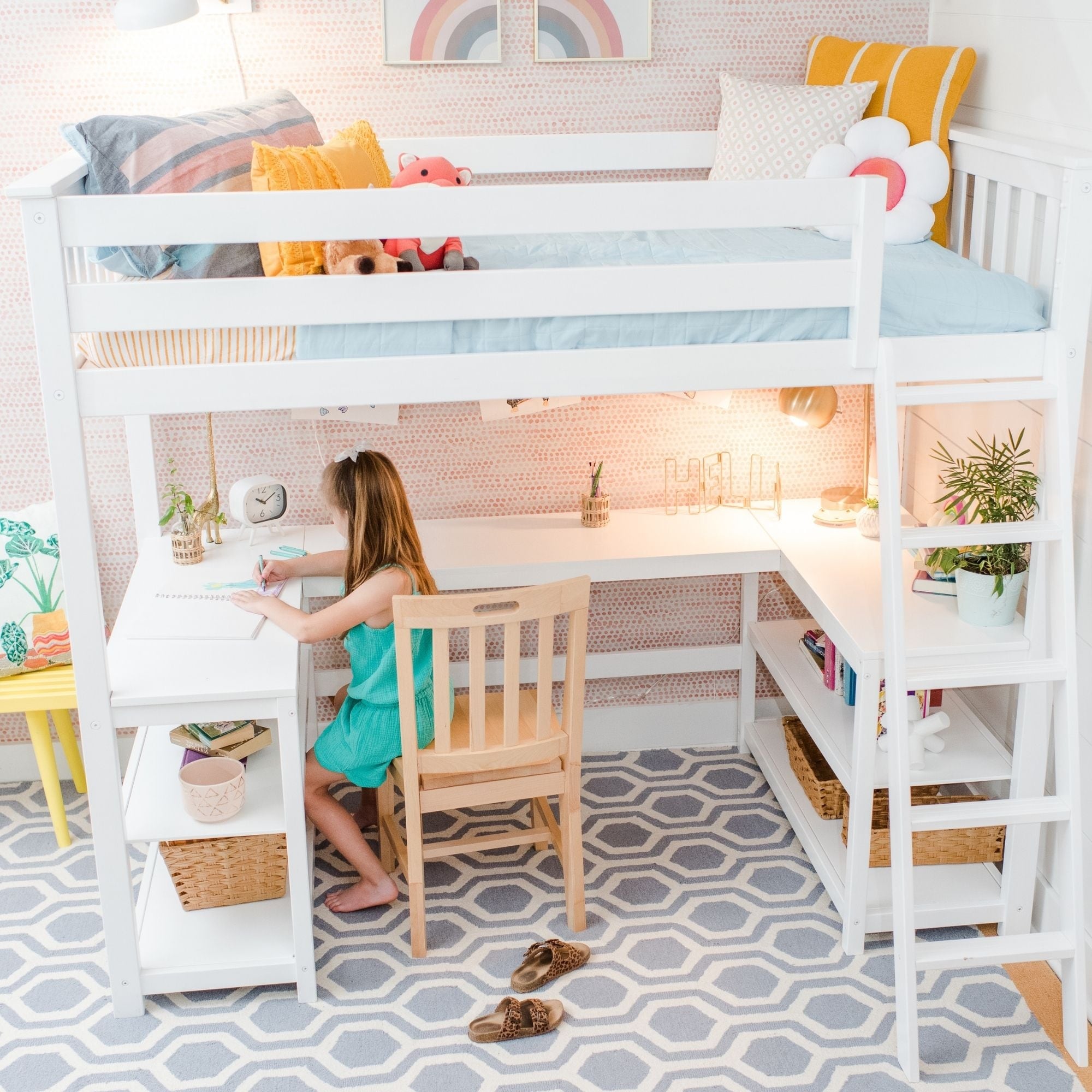 Max and lily loft shop bed with desk