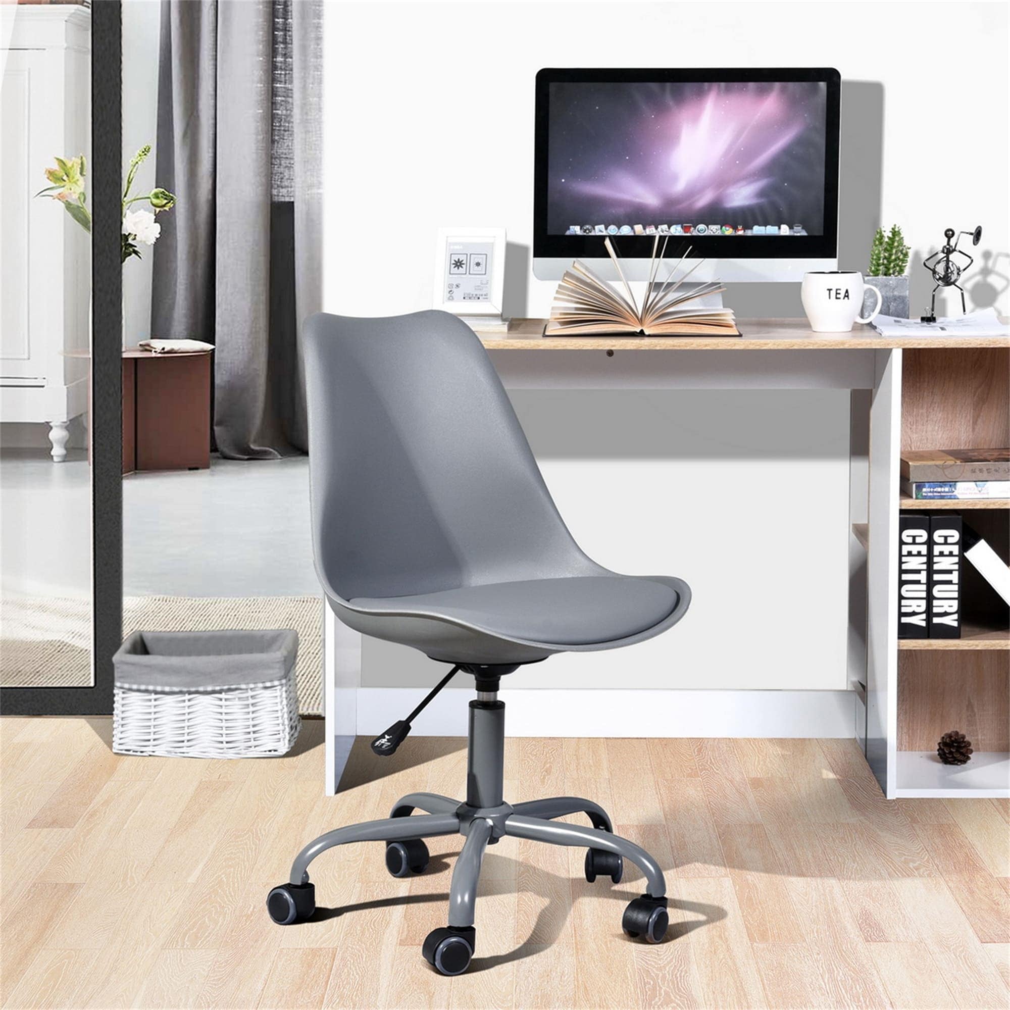 Blokhus black pu cushion ergonomic office desk chair outlet