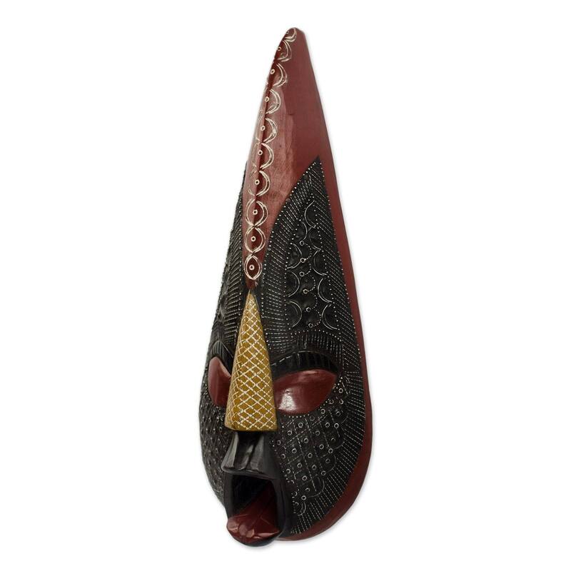 Handmade Abotare African wood mask (Ghana)