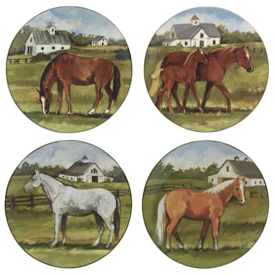 Certified International York Stables 10.5" Dinner Plates, Set of 4 - 11' x 11'