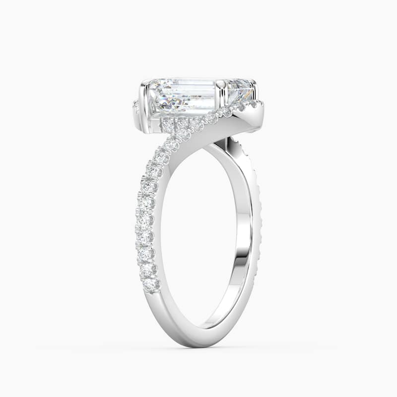 Auriya 14k Gold Emerald-cut Lab Grown Diamond Bypass Engagement Ring 1.00 to 5.00 ct. tw. (F-G, VS)