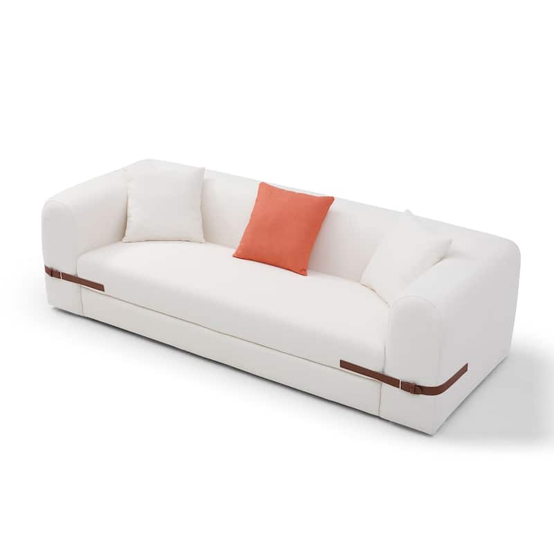3-Seater Upholstered Sofa Mutiple Color Loveseat Couch with Pillows
