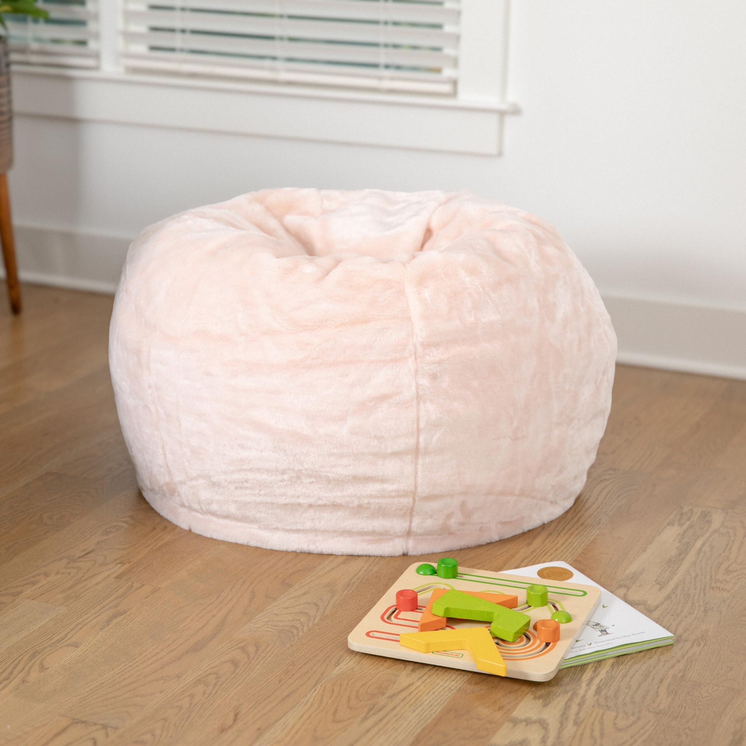 Small Bean Bag Chair for Kids and Teens Set of 1 Blush Furry Bed Bath Beyond 40547465