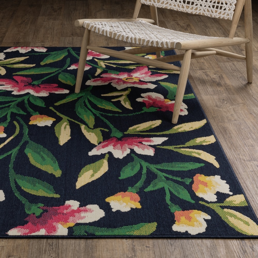 Harlowe Floral Garden Navy/ Multi Area Rug