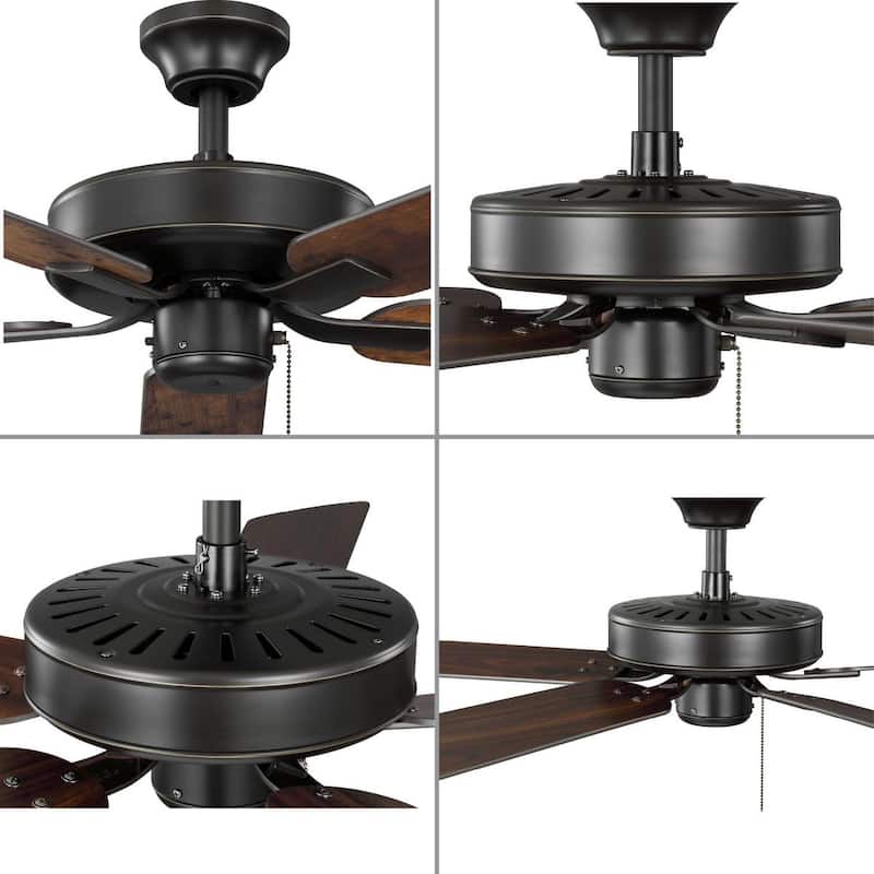 AirPro 52 in. Antique Bronze 5-Blade AC Motor Transitional Ceiling Fan - 52 in x 52 in x 12.6 in