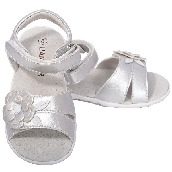 little girls silver sandals
