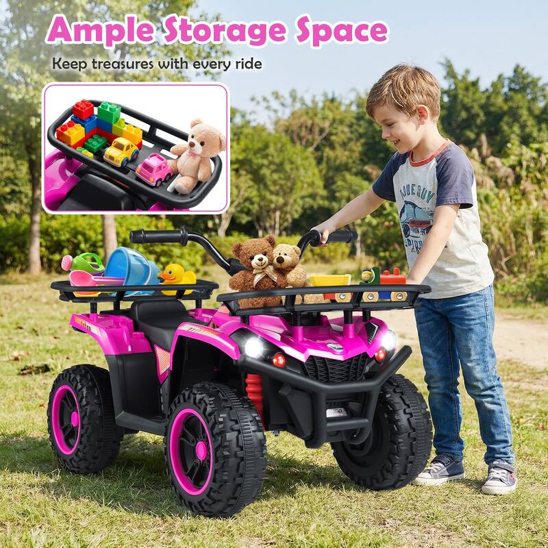 Gymax Electric ATV for Kids 24V 4-Wheeler Ride on Toy w/ Slow Start