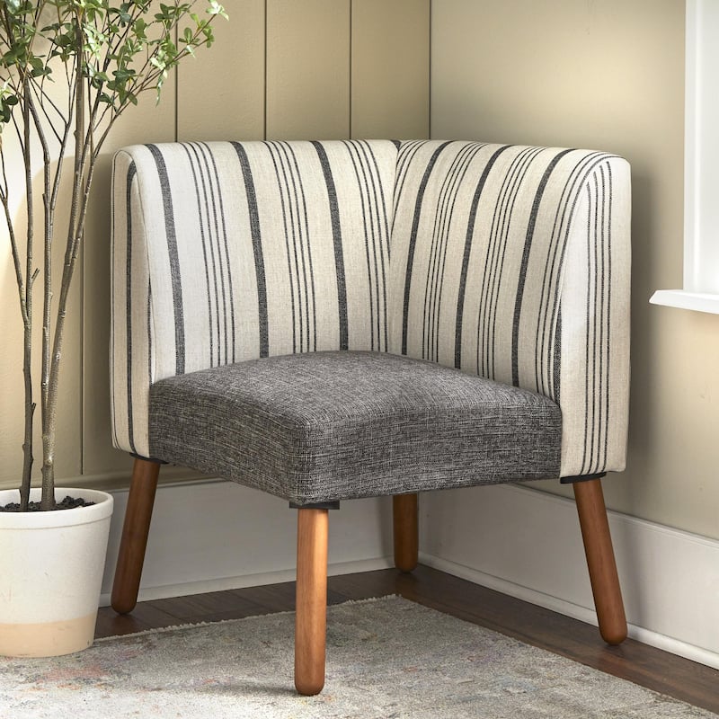Lifestorey Gather Solid Wood Upholstered Corner Chair