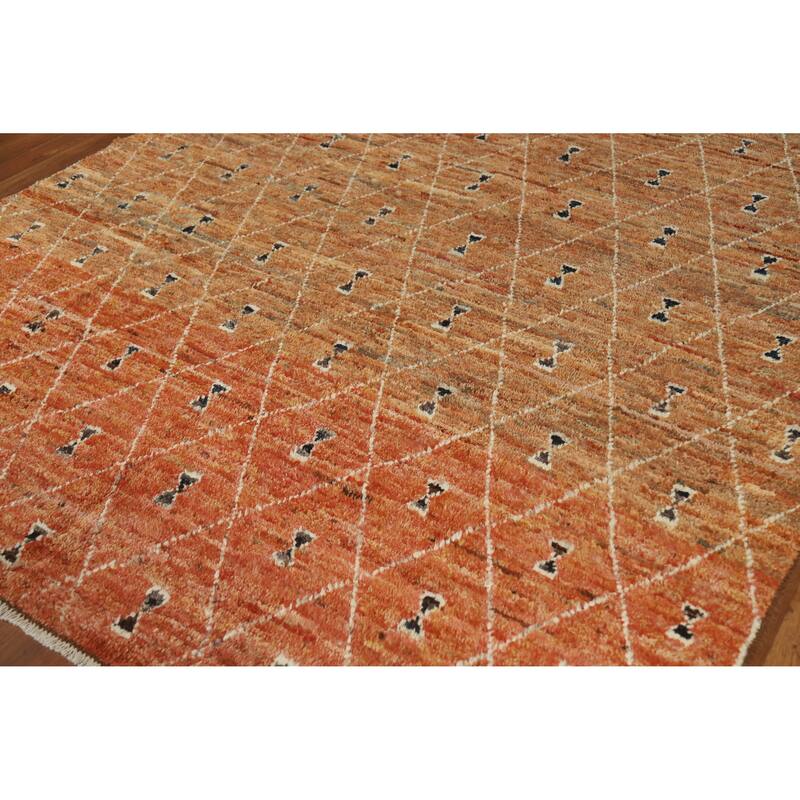 Trellis Moroccan Oriental Area Rug Handmade Wool Carpet - 6'9" x 9'8"