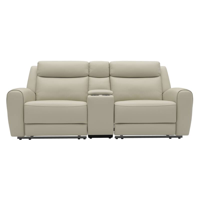 Furniture of America Kingsley 2-Piece Top Grain Leather Manual Recliner Sofa Set