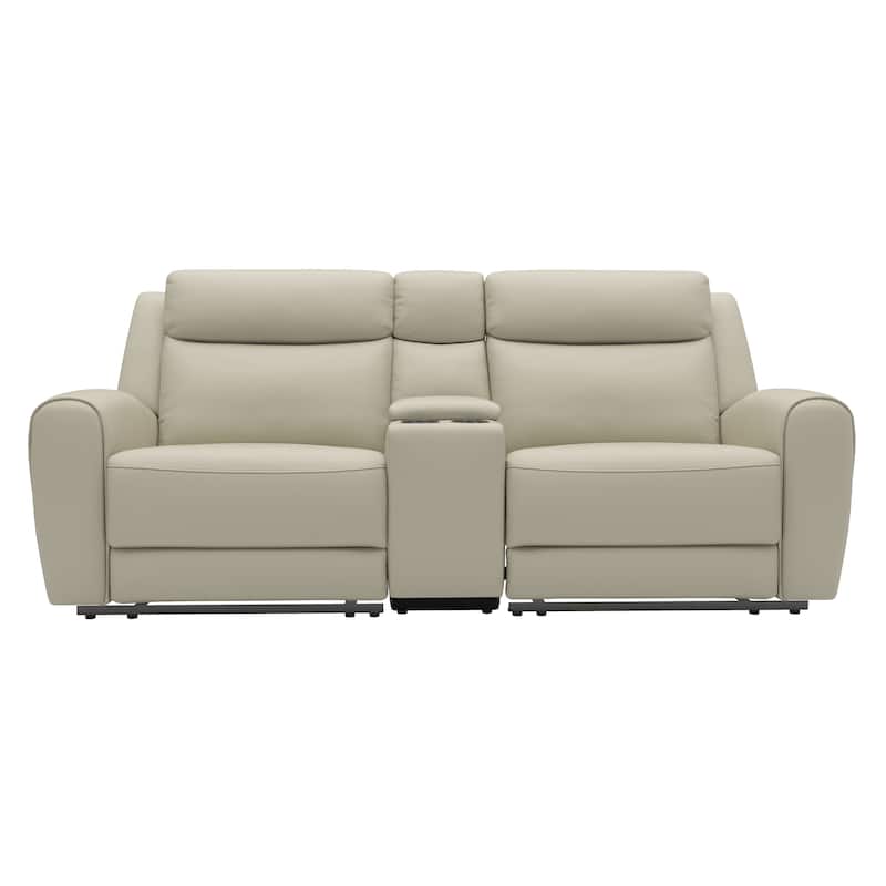 Furniture of America Kingsley 3-Piece Top Grain Leather Manual Recliner Sofa Set