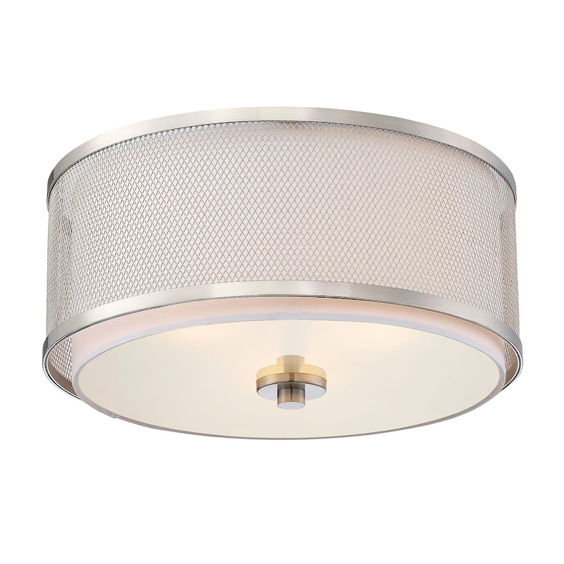 Meridian M60018 3 Light 15" Wide Flush Mount Drum Ceiling Fixture